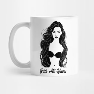 ride all waves, surfer girl, surf vibes, v3 Mug